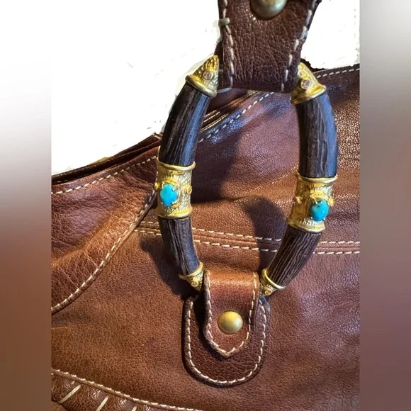 Valentino Garavani Brown Leather Braided Handle Shoulder Bag with COA - Picture 10 of 16